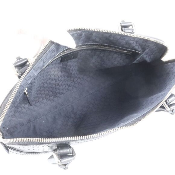 Gucci Interlocking G Punching 114887 Leather Tote Bag Shoulder Black A4 Ladies - Picture 7 of 9